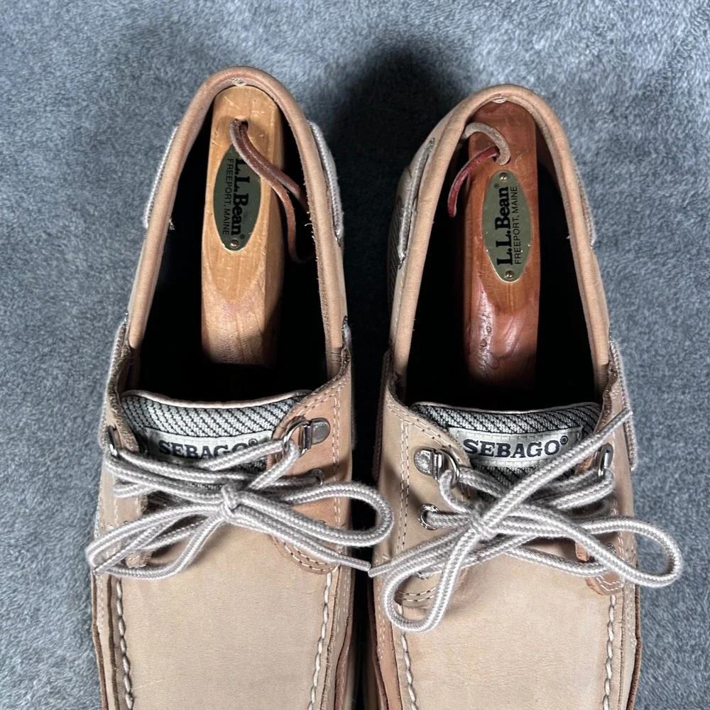 Sebago Boat Shoes Clovehitch II Mens Taupe Leather  B24302 Size 10.5 M